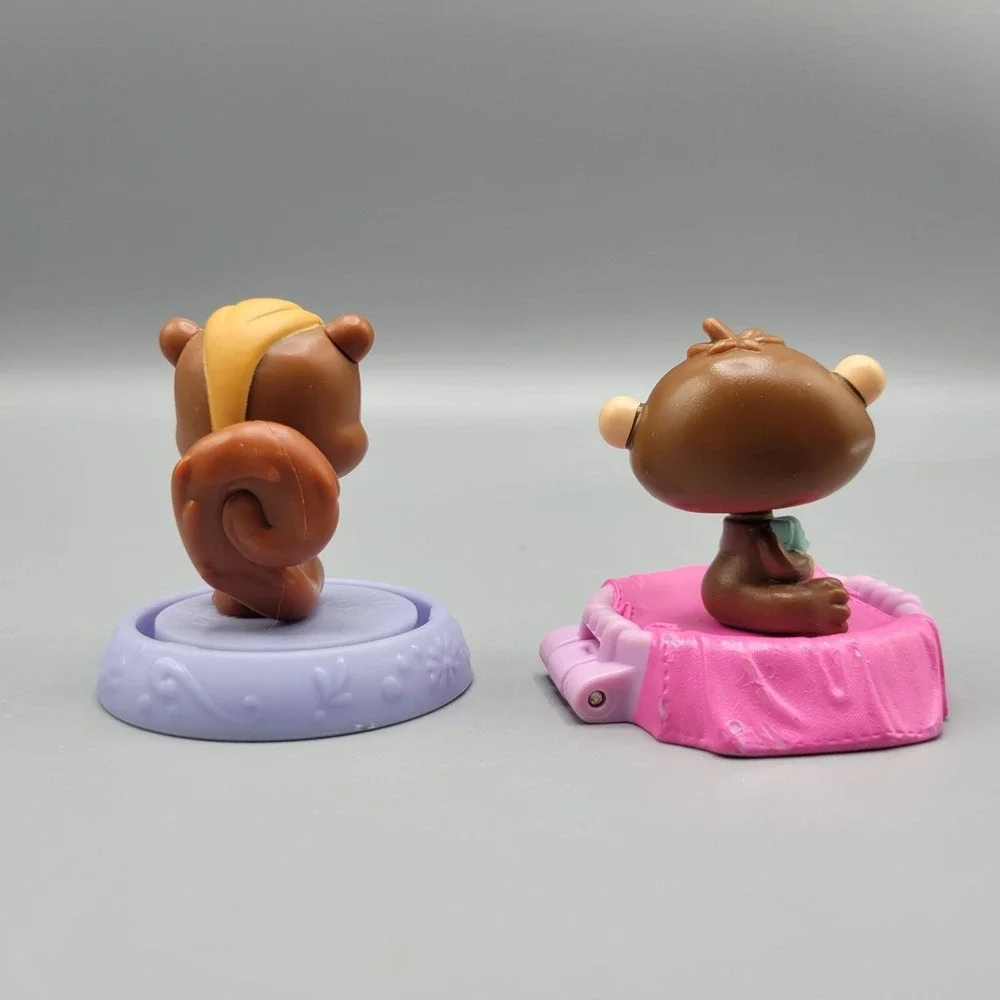 Littlest Pet Shop Animal Figures Brown Monkey Squirrel McDonalds Happy Meal Toy